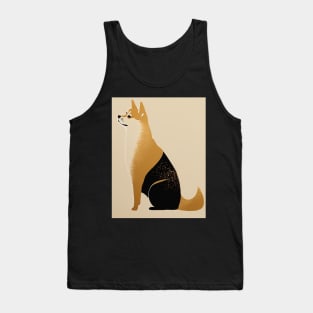 Shiba Inu Dog, Japanese Art, Minimalist Tank Top